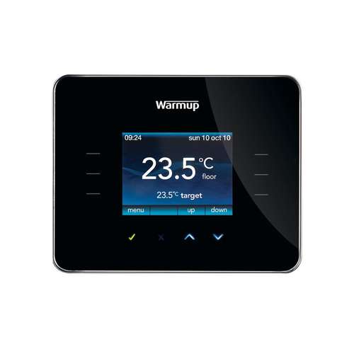 WARMUP PROGRAMMABLE THERMOSTAT & ENERGY MONITOR; PIANO BLACK