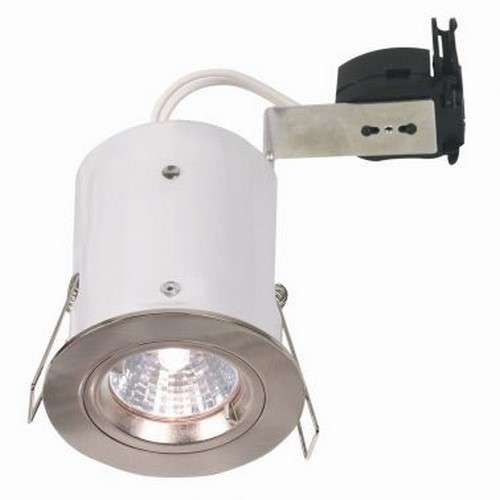 Aurora GU10 Fixed Downlight Fire Rated - Satin Nickel (Supplied With Lamp)_base