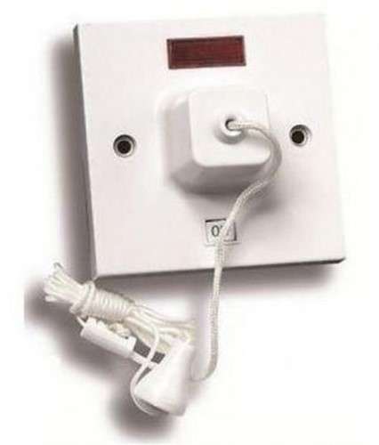 MK Electric Ceiling Cord Switch White 50 Amp Double Pole 1 Way with Neon 3164WHI_base