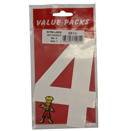 Fast-Pak VP2814 Extra Large Adhesive Number 4 For Wheelie Bin Items/Pack 2_base