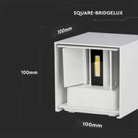 V-TAC VT217088 5W-Wall Lamp With Bridgelux Chip Colour code:4000K White Square