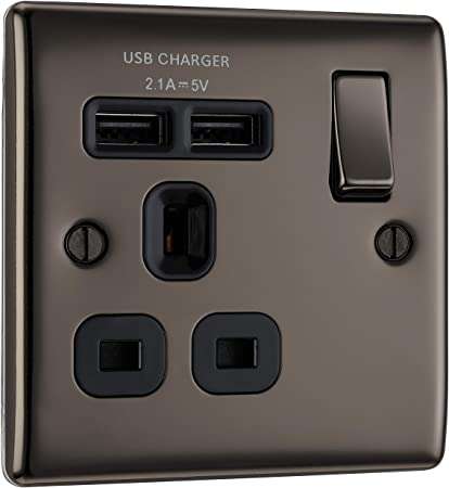 BG NBN21U2B Nexus Metal Black Nickel 1G Switched Socket with 2x USB Charging_base