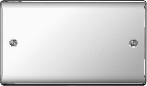 BG NPC95 Nexus Metal Polished Chrome 2G Double Blank Plate_base