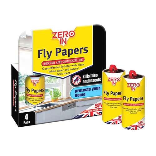 Zero In ZER015 Sticky Fly Papers for Flies and Insects 4 Pack_base
