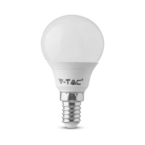 V-TAC VT168 LED Plastic Light P45 Shape Bulbs Samsung Chip White E14 3000K 5.5W_base