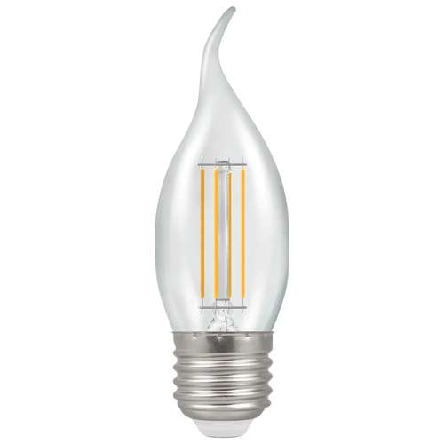 Crompton CRCAN5ESWWFLAME LED Bent-Tip Candle Filament Clear Dimmable 5W 2700K ES-E27