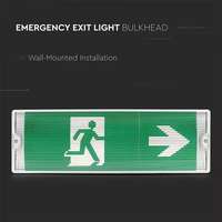 V-TAC VT8437 3W LED Emergency Exit Light Bulkhead - Fire Exit Light 6400K (VT-533)_base