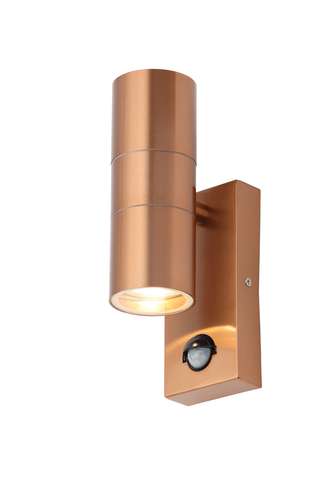Forum ZN-29179-COP Leto 2lt with PIR Outdoor Light Copper