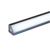 (3 PART ) 18mm x 18mm (W x H)  Angled Alu Single LED Profile with Opal PC Diffuser 12.5mm Int Width