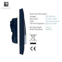 Trendi Switch ART-SSR2NV 2 Gang Retractive Home Automation Switch, Navy
