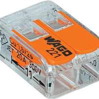 Wago 221 Series 2 Way Compact Lever Splicing Connectors-  Conductor Terminal Block (Box of 100)_base