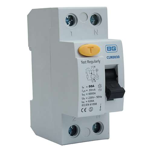 BG CUR8030 Double Pole Type AC Residual Current Device RCD 80Amp 30mA_base
