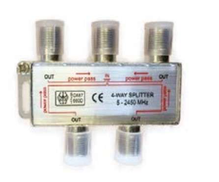 SATSPLIT4 4 Way 5-2400MHz TV Aerial High Quality Unit Compact Cable Connect_base