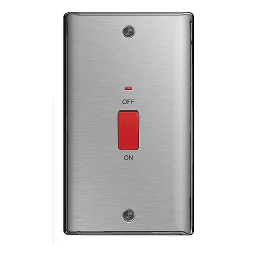 BG NBS72 45A 2G Tall Premium Quality Cooker Switch With Neon Brushed Steel_base