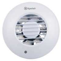 Xpelair XPDX100PR Simply Silent DX100 4"/100mm Round Bathroom Fan With Pullcord And Wall Kit, 93007AW_base