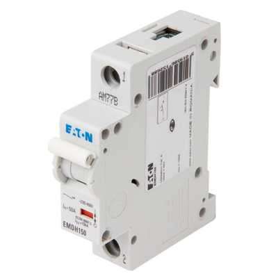 Eaton EMDH150 MCB Memshield 3 Single Module Single Pole Type D Miniature Circuit Breaker-50 A_base