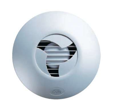 Airflow ICON30 iCON 30 4"/100mm Extractor Fan For Stylish Toilet, Bathroom & Utility Room Ventilation, White_base