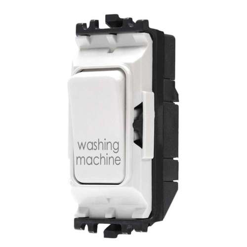 MK Electric Washing Machine Appliance Switch White Double Pole 1 Way 20 Amp_base