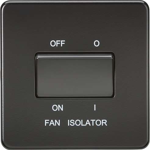 Screwless 10AX 3 pole Fan Isolator Switch - Matt Black SF1100MBB_base