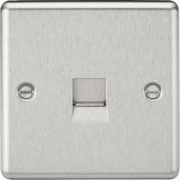Knightsbridge CL74BC Telephone Extension Outlet - Rounded Edge Brushed Chrome
