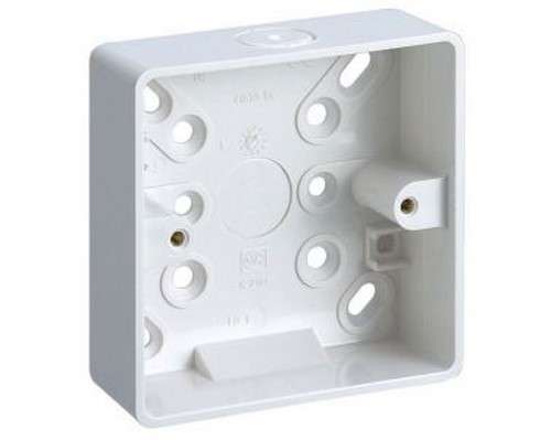 MK Electric Logic Plus Surface Mounting Box White 1 Gang with Knockouts K2181WHI_base