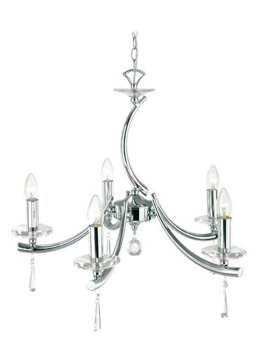 Firstlight Iris 5 light fitting in Chrome with crystal_base