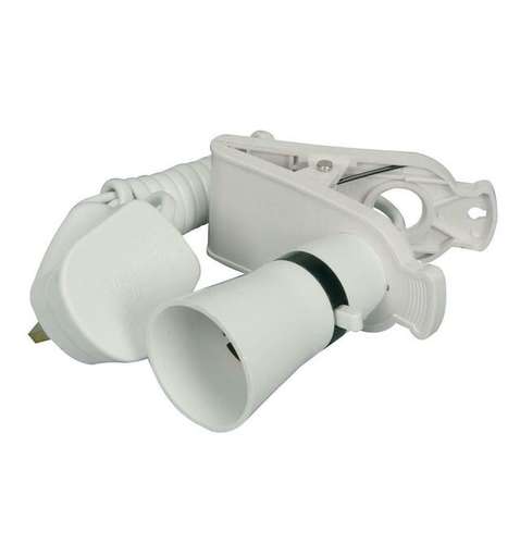 CEDCOL Clip On Lamp Adapter Holder 2m White Color Simple & Versatile Flex & Plug_base