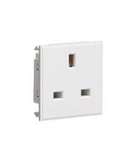 13A 1G unswitched socket module 50 x 50mm - white_base