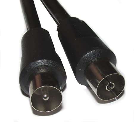 FLY4SB 4M Black Coaxial TV Aerial Male to Female Socket Lead Cable_base