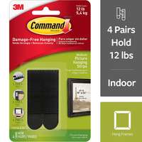 Command 17201BLK Picture Hanging Strips 4 Pack Black Medium_base