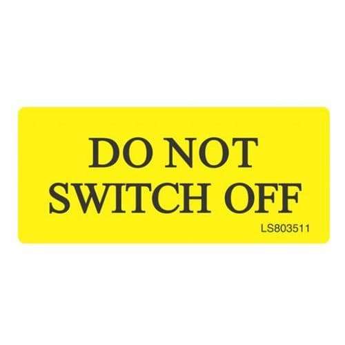 HISPEC LS803511 High Quality Do Not Switch Off Safety Labels_base