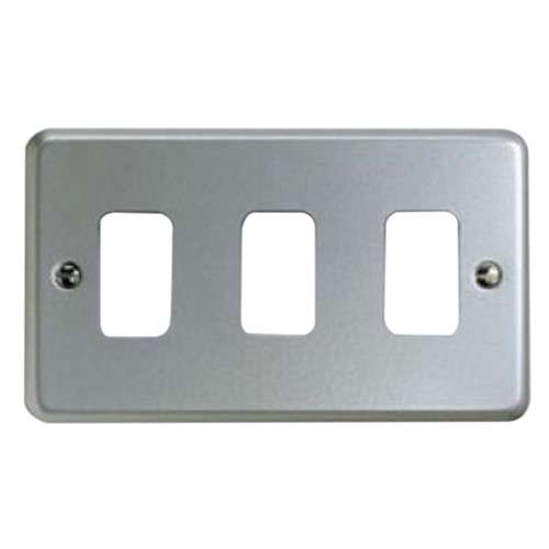 MK Electric 3 Gang Module Surface Front Plate Aluminum 86mm x 146mm K3493ALM_base