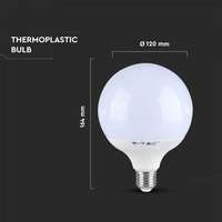 V-TAC VT125 18W G120 LED Plastic Globe Bulb Samsung Chip E27-Day White 6400K(VT-288)