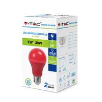 V-TAC VT7341 9W LED Red Color Light GLS A60 Shape Plastic Bulb 3000K E27_base