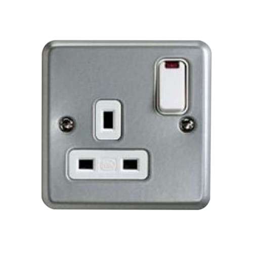 MK Electric Switch Socket Outlets 1 Gang With Neon Indicator Knockout K2477ALM_base