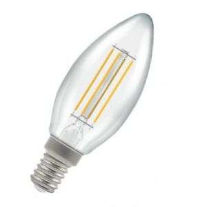 Crompton CRCAN5SESWW 5W LED Filament Candle Lamp Clear Dimmable 2700K SES-E14_base