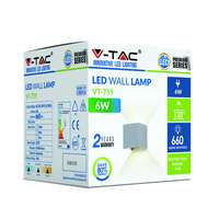 V-TAC VT7080 6W LED Wall Light Up-Down With Bridgelux Chip Grey Square 3000k_base