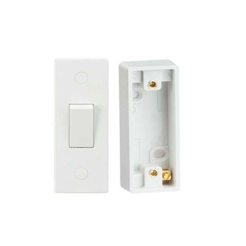 Lyvia ABMARCSWPAT Architrave Switch and Pattress, 1 Gang 2 Way Plastic Light Switch_base