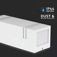 V-TAC VT7543 GU10 Wall Fitting Square 2 Way Up and Down Stainless Steel Body IP44 - White (VT-7622)_base