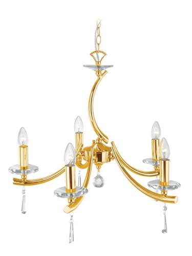 Firstlight Iris 5 light fitting in Polished Brass with crystal_base