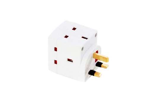 PIFCO 3ADAIND Fused Plug-In Power Adaptor Individually Switch 3 Way White_base