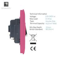 Trendi Switch ART-FSPK 13 Amp Fused Spur with Flex Outlet, Pink