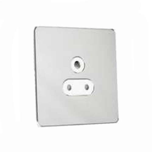 PRIMED WHITE 5A 3 PIN SOCKET, SCREWLESS PLATE
