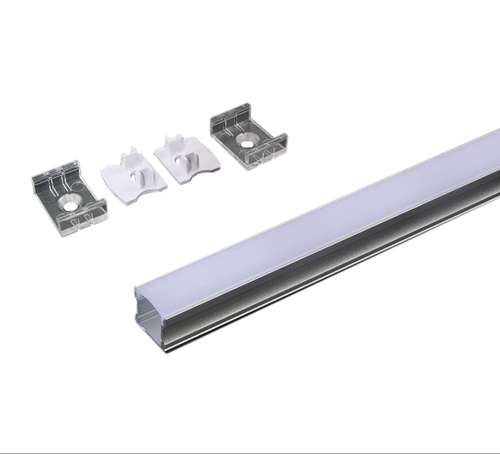 QUIK STRIP PRO-SUR17X14-2M-OP LED Surface Opal Aluminium diffuser Single Profile - 2M_base