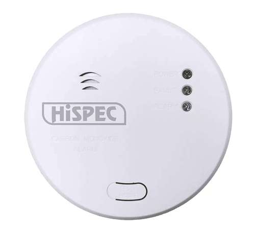 Hispec Mains Round Carbon Alarm - Radiofrequencyw/10yr PRO