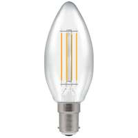 Crompton CRCAN5SBCWW 5W LED Filament Candle Lamp Clear Dimmable 2700K SBC-B15D_base