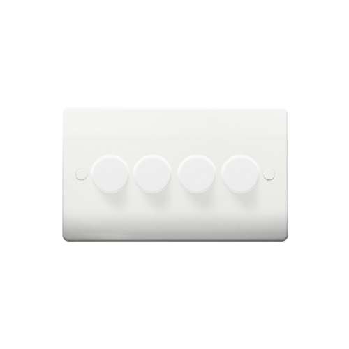 Thrion DIMSL4G Push on/off four gang 400W Dimmer Switch White_base