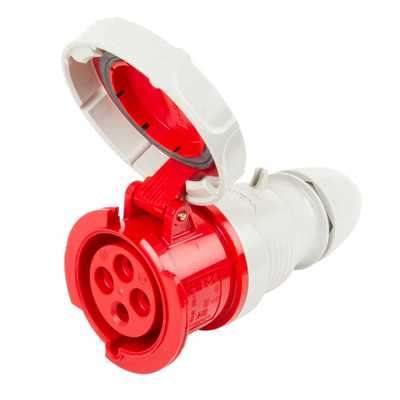 Shayla IC164RED Industrial Plug & Sockets Coupler 16A 4 Pin 415V Red_base