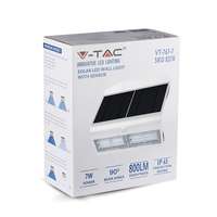 V-TAC VT8278 7W Led Solar Wall Light 4000K -White +Black Body