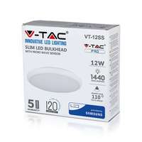 V-TAC VT821 12W LED Slim Dome Light With Microwave Sensor Samsung Chip Day White 4000K (VT-12SS)_base